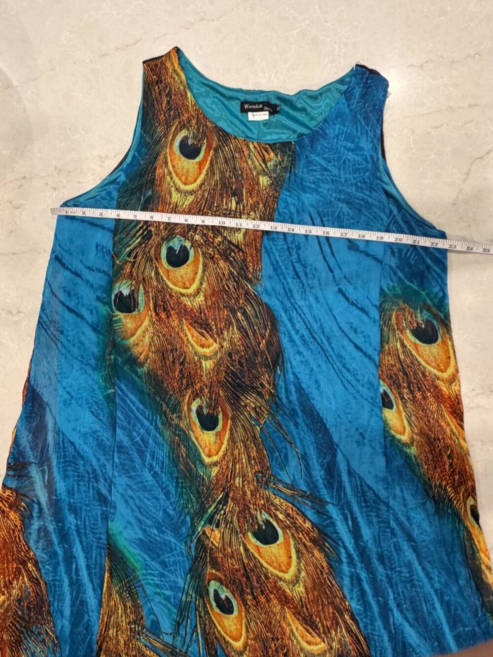 WantDo Turquoise Blue Peacock Summer Dress - Picture 3 of 11